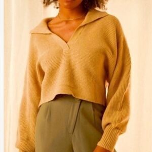 Caara cropped knit sweater yellow